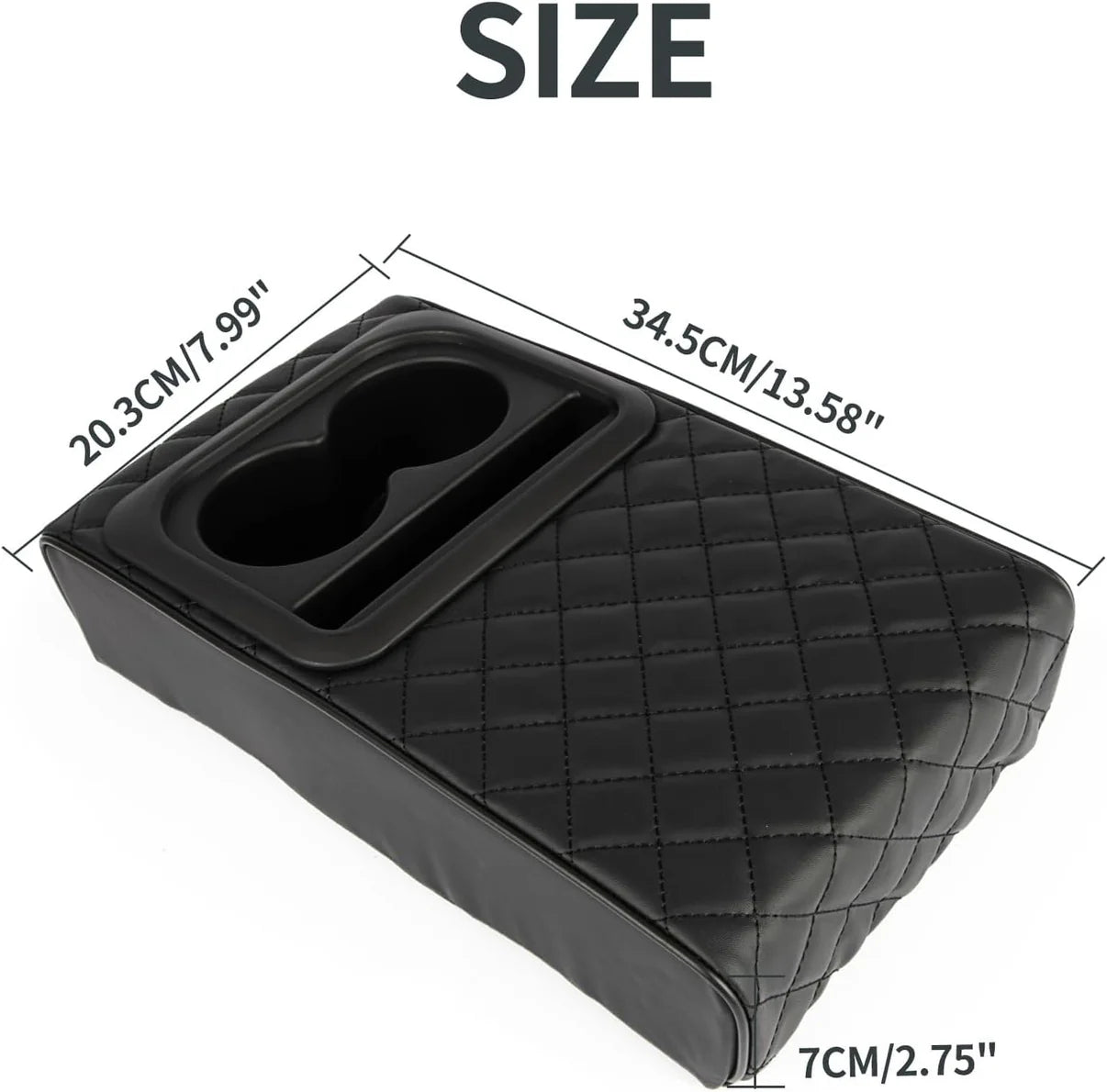 Multifunctional car armrest cushion - BLACK