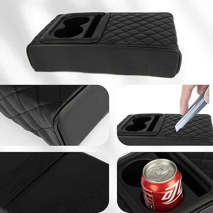 Multifunctional car armrest cushion - BLACK